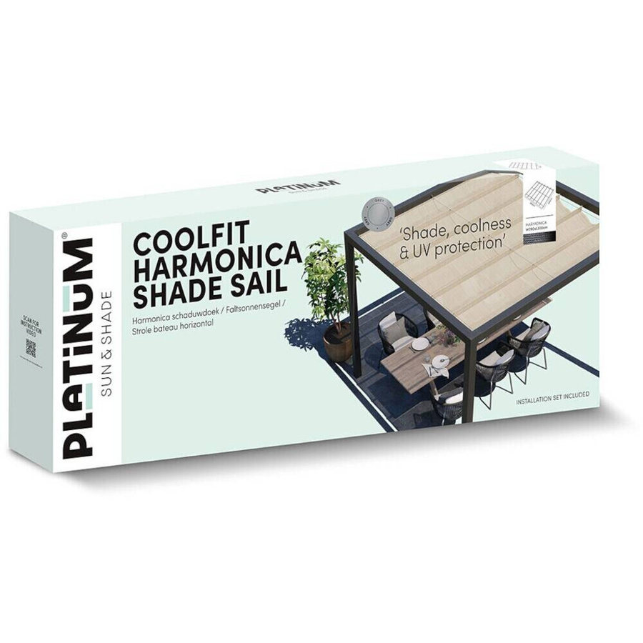 PLATINUM Coolfit Faltsonnensegel aus Polyethylen in Sand, B: 300 cm, H: 290 cm, T: 1 cm - Bild 1