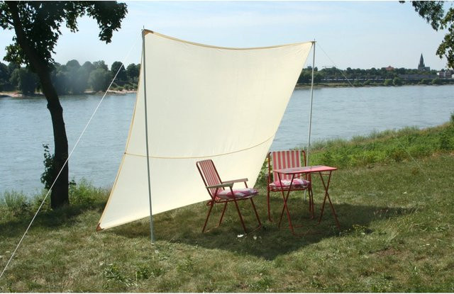 Floracord Viereckssonnensegel aus Nylongewebe in Sand/Beige, B: 250 cm, L: 300 cm - Bild 1