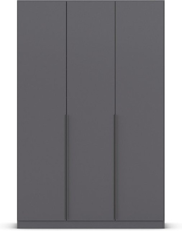 RAUCH Alabama Drehtürenschrank in Graumetallic mit grauen Griffen, B/H: 136 x 210 cm