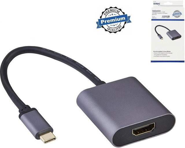 DINIC USB-C auf HDMI Adapter in Grau mit 4K2K bei 60 Hz, HDR und HDCP Unterstützung - Bild 1