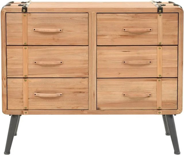 vidaXL Schubladenschrank aus Tannenholz in Braun im Retro-Stil, B/T/H: 91 x 35 x 73 cm - Bild 1