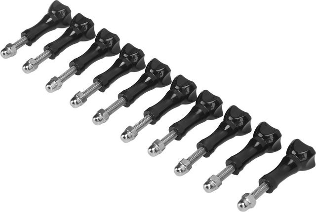 10er-Set Stativ-Montageadapter-Knopf mit langen Rändelschrauben und Muttern für GoPro Actionkameras, Schwarz - Bild 1