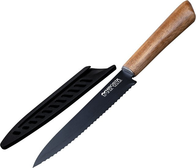 Nirosta Küchenmesser Flow in Schwarz mit Edelstahl-Klinge und Holzgriff, Klingenlänge: 13,5 cm - Bild 1