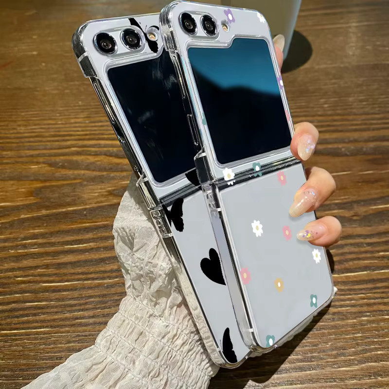 Samsung Galaxy Z Flip 8 Liebesherz Handyhülle, transparente stoßfeste Hartschale - Bild 1