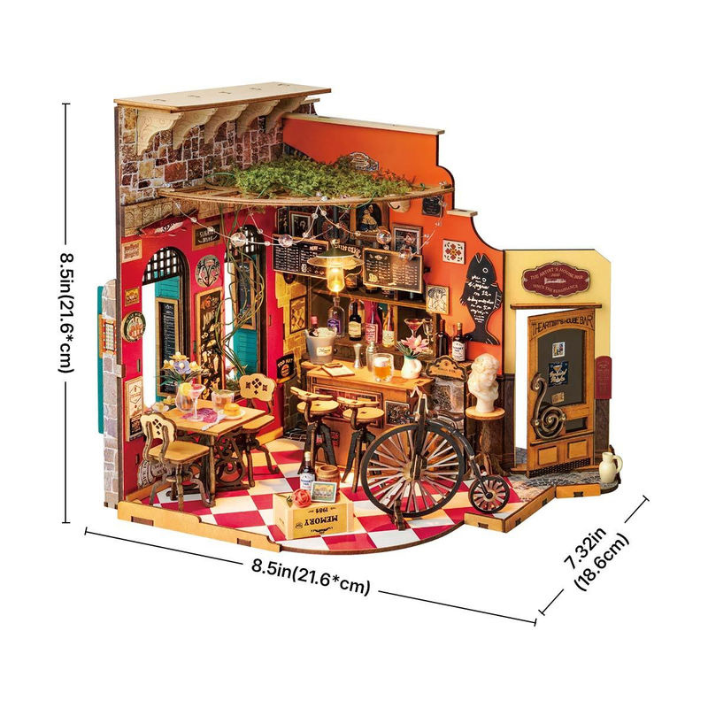 ROBOTIME Rolife 3D-Puzzle Cheers Bar & Restaurant DIY Miniaturhaus aus Holz in Mehrfarbig - Bild 9