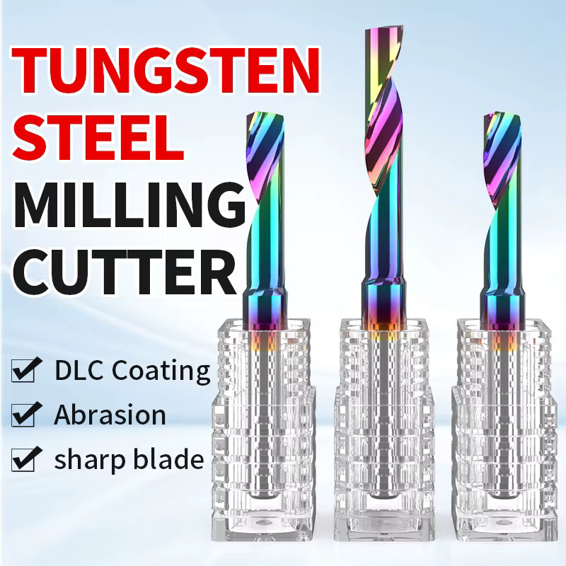 HUHAO Einzelflöten-Schaftfräser aus Hartmetall mit DLC-Beschichtung für Aluminium, HRC70, Durchmesser: 3.175 mm, 4 mm, 6 mm, 8 mm - Bild 3