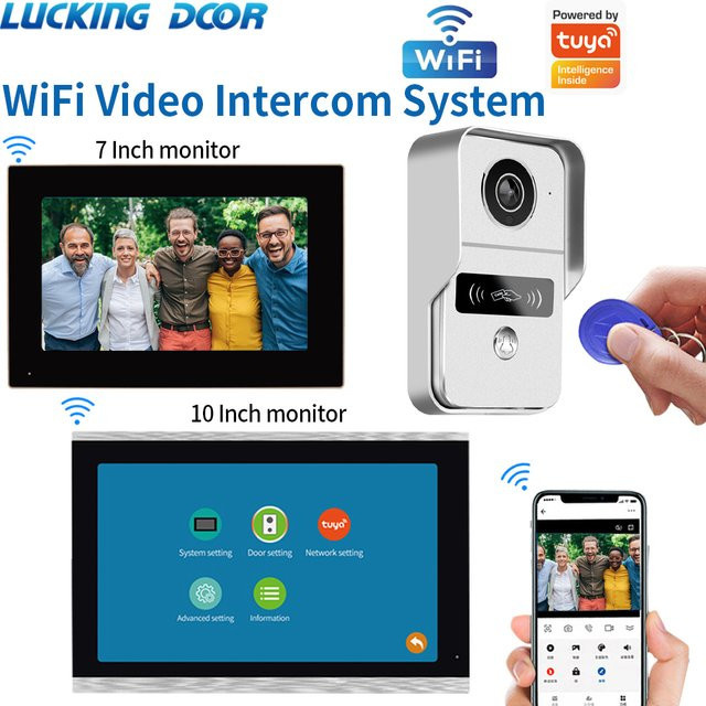 LUCKING DOOR Video-Türsprechanlage mit 10,1 Zoll HD Display, 1080P CMOS-Kamera, WLAN und Tuya-App-Unterstützung inklusive IR-Nachtsicht - Bild 1