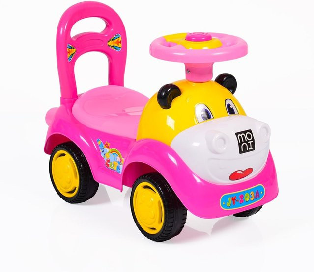 Moni Rutscher Kinderauto Super Car rosa mit Hupe und Musikfunktion - Bild 1