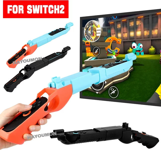 Pogopirate Schießspiel Gun Controller für Nintendo Switch Joycons, Motion Controller Somatosensorische Pistole, Zubehör in Rot, Blau oder Multicolour - Bild 1
