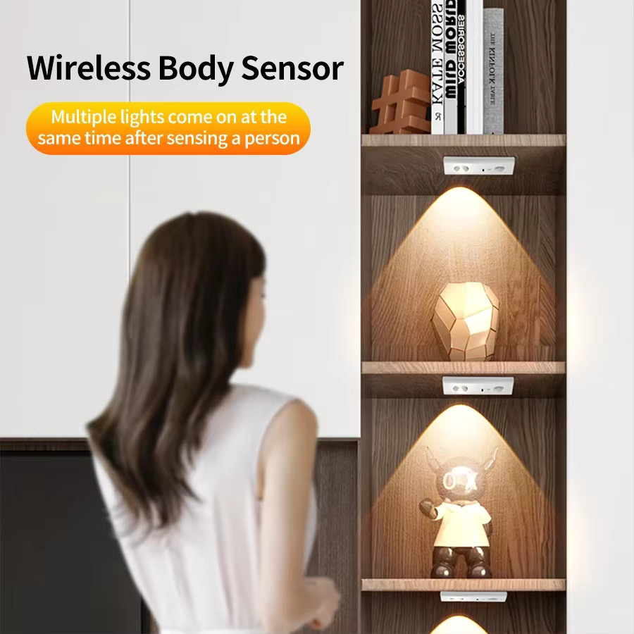 GGBEE Wiederaufladbare LED-Unterbauleuchte mit Bewegungssensor, Fernbedienung und Timer in Weiß für Küche, Kleiderschrank und Schlafzimmer - Bild 3