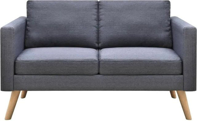 vidaXL Sofa Set aus Stoff mit Holzrahmen, 2-Sitzer und 3-Sitzer, Dunkelgrau - Bild 1