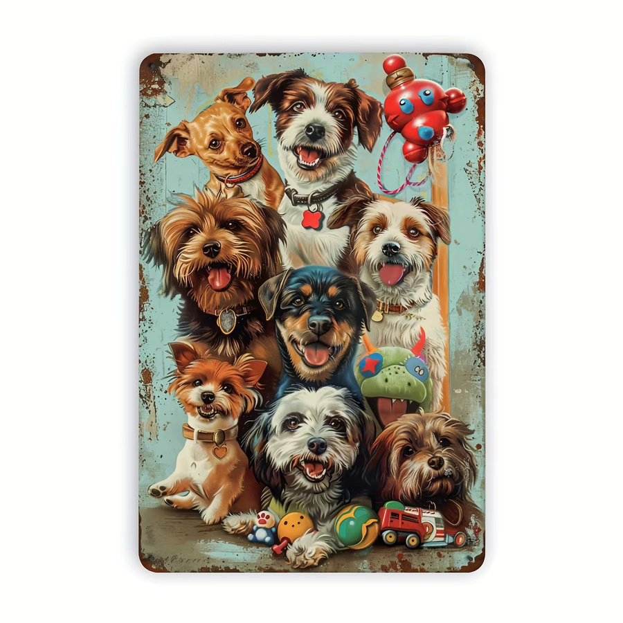 Creative Dogs Vintage-Metallschild aus Eisen als Wanddekoration mit Tiermotiv in Mehrfarbig - Bild 2