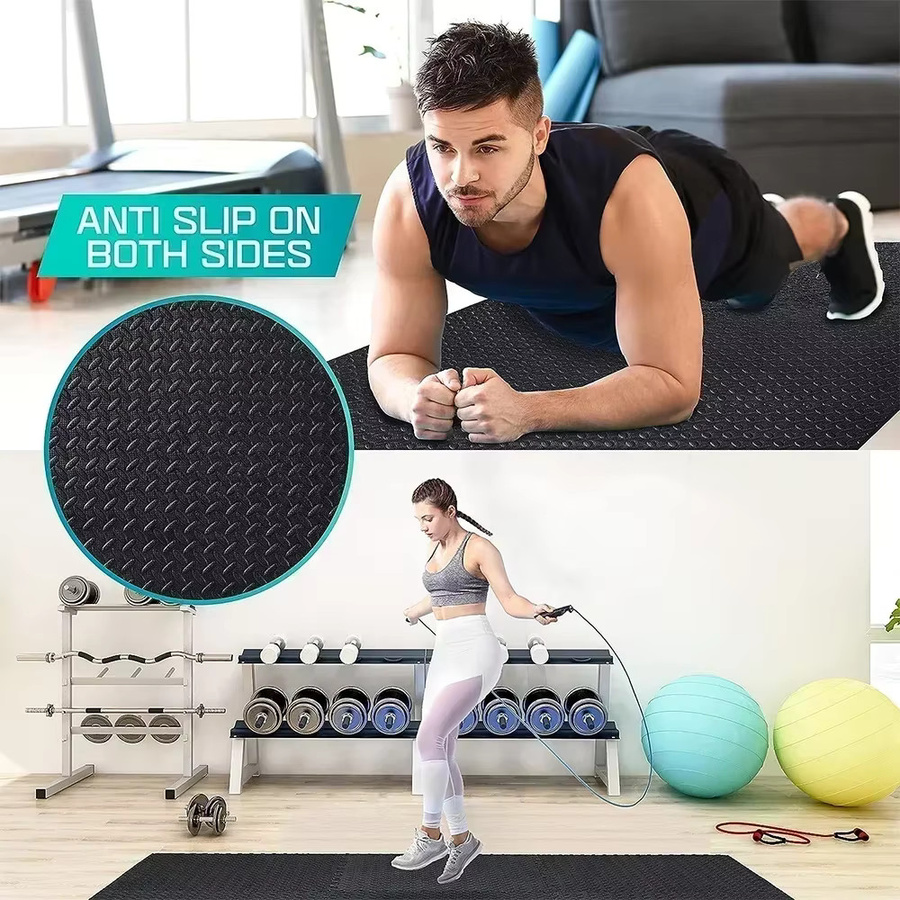 DHDH Eva-Schaummatte als Puzzle-Teppich in Weiß für Kinder, Fitnessstudio und Wohnzimmer - Bild 2