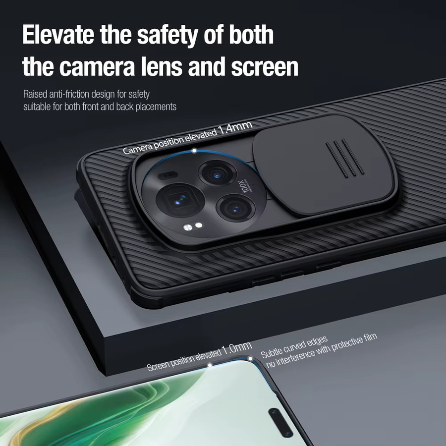 Nillkin CamShield Pro Schutzhülle für Honor Magic 6 Pro und Honor Magic 7 Pro, stoßfest mit Objektivschieberabdeckung, Schwarz - Bild 2