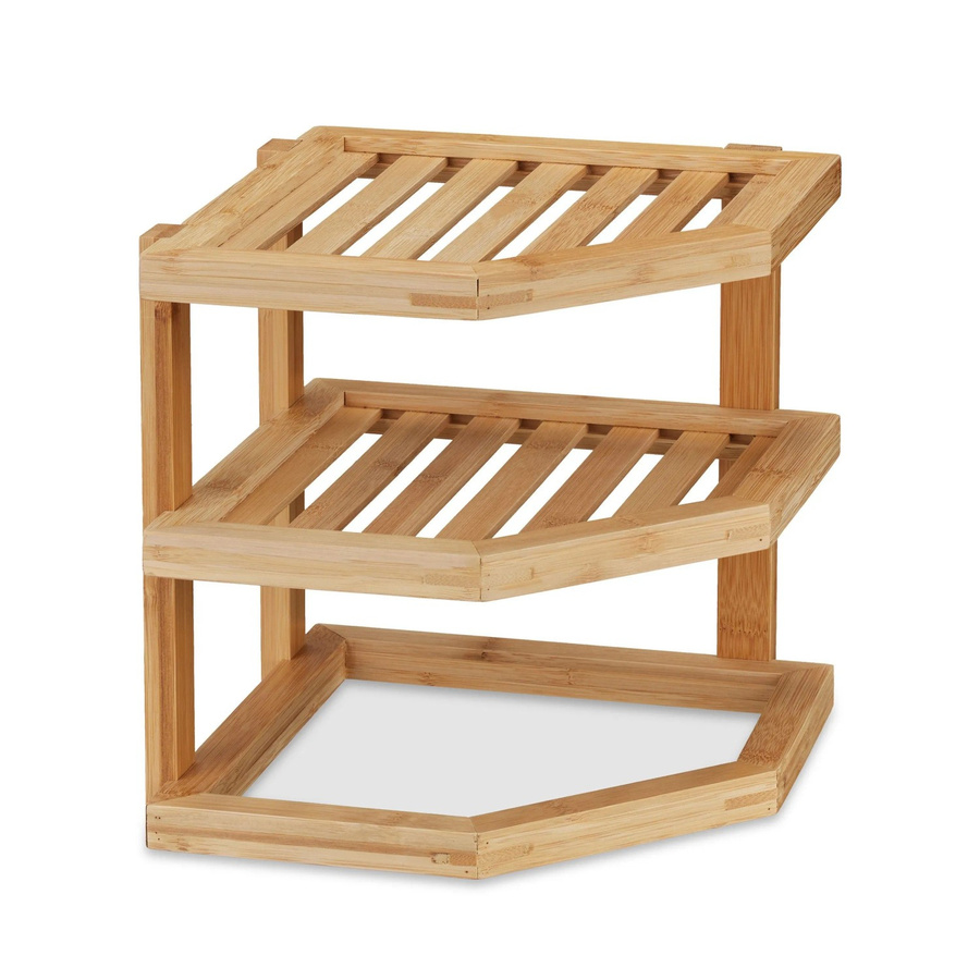 Relaxdays Eckschrankeinsatz aus Bambus in Natur, freistehend, B/T/H: 25,5 x 25,5 x 25,5 cm - Bild 2