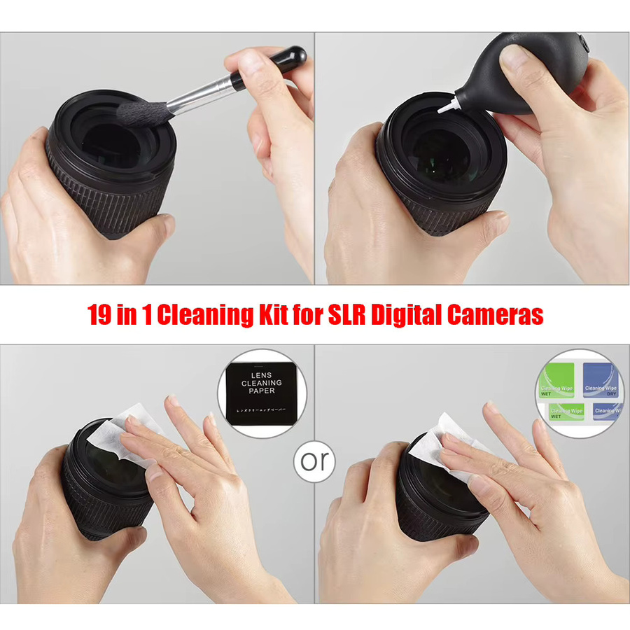 ALLOET Kamera Reinigungsset in Schwarz mit Staubentfernungs-Set, Reinigungsstift und Bürsten-Kit für DSLR-Objektive und Digitalkamera-Sensoren - Bild 2