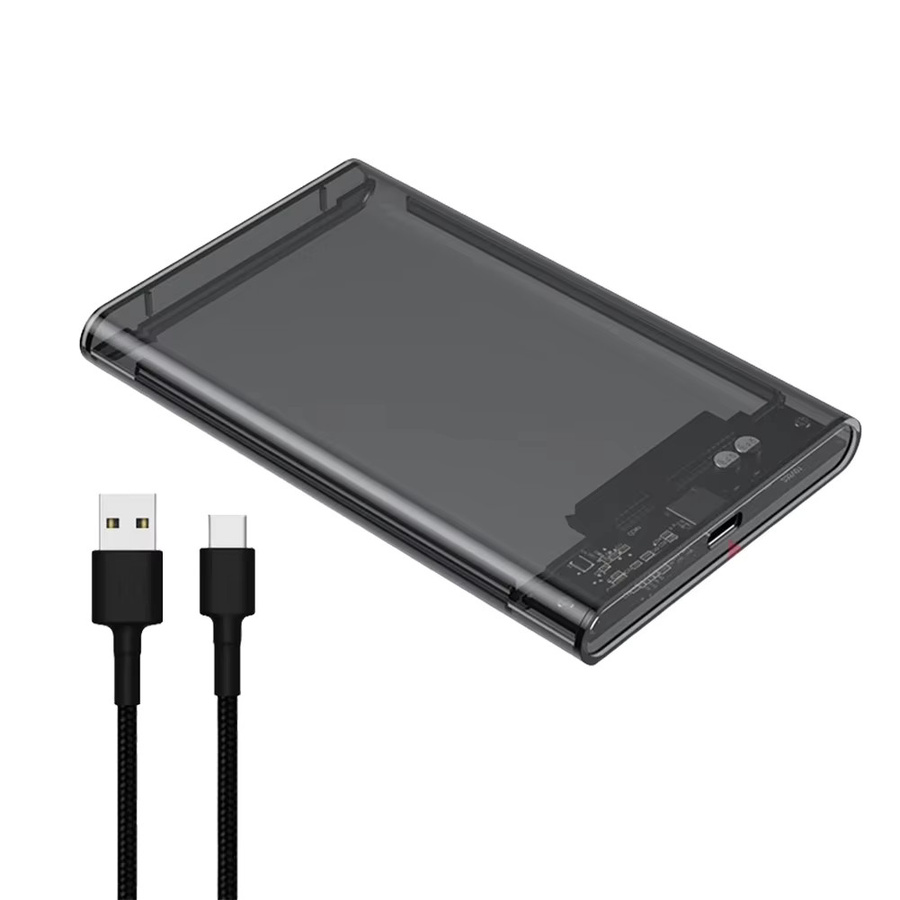 ALLOET 2,5 Zoll HDD SSD Gehäuse Transparent mit USB-C Anschluss für MacBook und PC - Bild 2