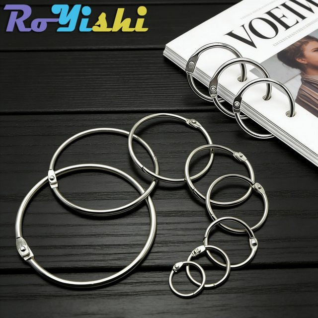 RoYishi Metall-Binderinge in Silber für Loseblatt-Bücher, Scrapbooks und Bastelarbeiten - Bild 1