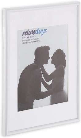 Relaxdays Bilderrahmen 2er Set aus Kunststoff, Glas und MDF in Weiß zum Aufhängen oder Aufstellen, B/H: 30 x 21 cm