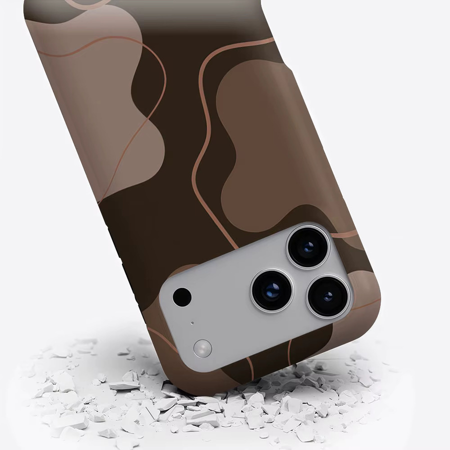 Aurbe Matte 2-in-1 MagSafe Hülle für iPhone 17 16 15 14 Plus Pro Max Stoßfeste Hartschale mit Schutzfilm in Braun - Bild 3