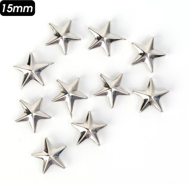 Bestbags Sternnieten aus Stahl in Silber für Lederhandwerk und DIY-Dekoration, 10 Stück - Bild 1