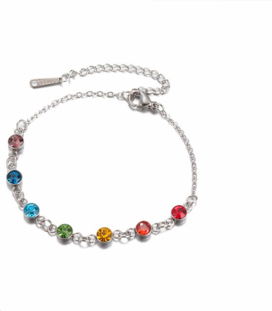 YULIN Armband, Edelstahl, Gold, Kristall, Damen, 17-22cm - Bild 1