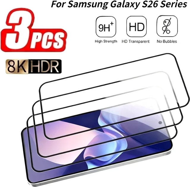 3er-Pack Full Cover Displayschutzfolie aus gehärtetem Glas für Samsung Galaxy S24, transparent - Bild 1