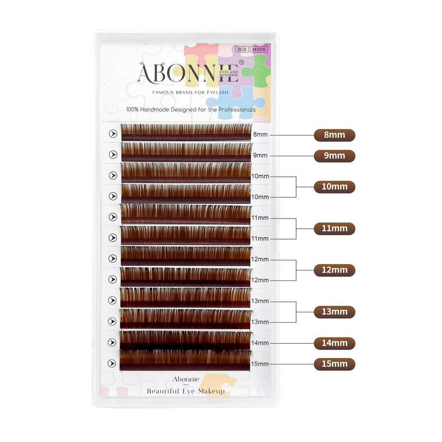 Abonnie Wimpernverlängerungen M-Curl, Braun, Unisex - Bild 5
