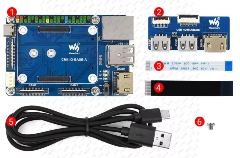 CM4-IO-BASE A/B/C Mini IO Board für Raspberry Pi Compute Module 4 in Blau mit HDMI, Gigabit Ethernet, Dual CSI und M.2 NVMe Erweiterung - Bild 2