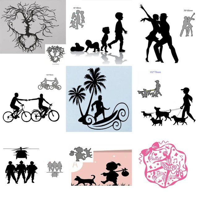 Metall Schneidwerkzeug in Form einer menschlichen Figur für Scrapbooking und Bastelarbeiten als Stanz- und Prägeschablone - Bild 1