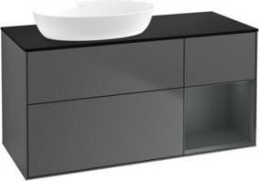 V&B Waschtischunterschrank Finion in Anthrazit mit Regal, Breite: 120 cm, Tiefe: 50,1 cm, Höhe: 50,1 cm - Bild 1