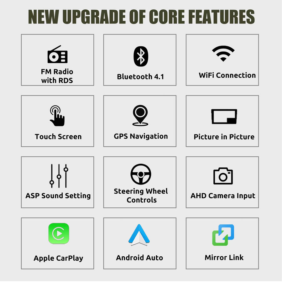 ESSGOO Android 15 Autoradio mit 9 Zoll Touchscreen, 4+64GB, CarPlay, GPS, Bluetooth und Mirror Link für VW Sharan 7N und Seat Alhambra II (2012-2018), Schwarz - Bild 6