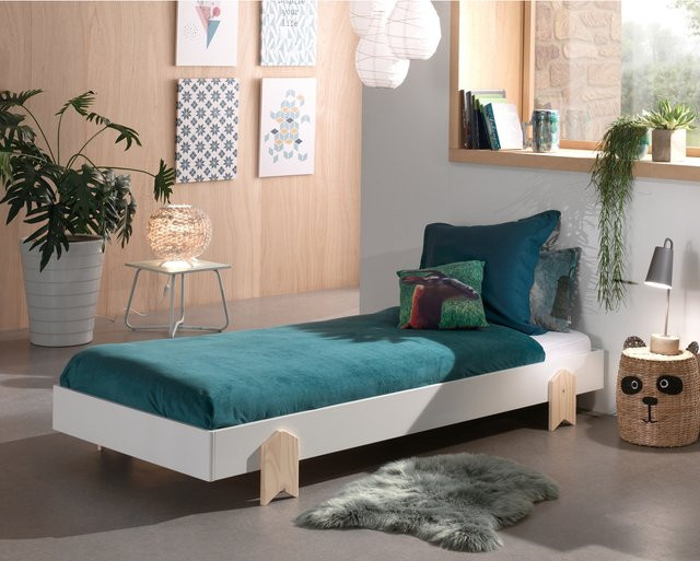 Vipack Modulo Einzelbett und Stapelbett für Kinder, weiß lackiert, B/T: 90 x 200 cm - Bild 1