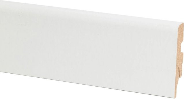 OBI Sockelleiste Weiß mit Kabelkanal aus MDF, modern, H: 60 mm, B: 20 mm, L: 2600 mm - Bild 1