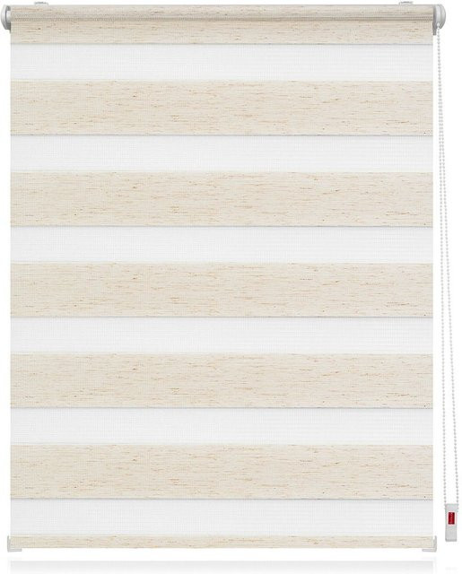 LICHTBLICK Duo Rollo Klemmfix Day-Night in Natur, B: 50 cm, H: 150 cm - Bild 1