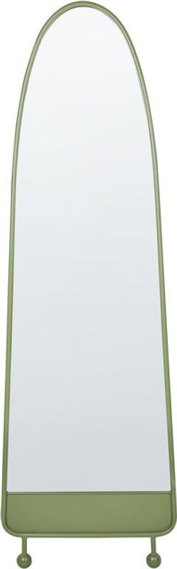 Beliani Wandspiegel Oval aus Metall und Glas in Grün, hängend, minimalistisches Design, B: 45 cm, H: 146 cm - Bild 1