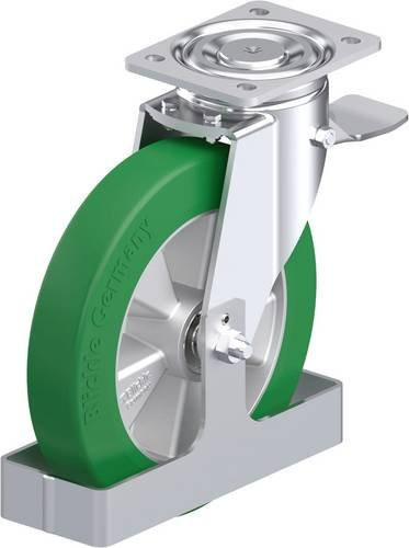 Blickle Stahlblech-Lenkrolle LH-ALST 250K-ST-FS in Silber, Rad-Durchmesser: 25 cm, Tragfähigkeit: 850 kg - Bild 1