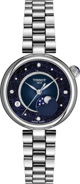 Tissot Damenuhr Desir, Quarz, Edelstahl, Blau, Diamant, 30 mm - Bild 1