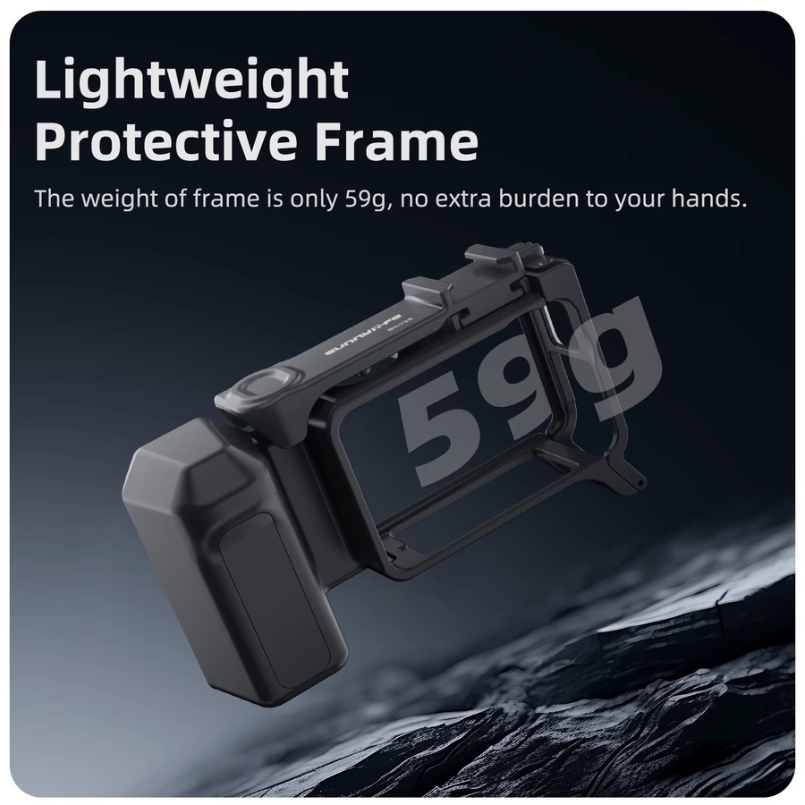 ZNTCH Straßenhandgriff-Set für DJI Osmo Action 5 Pro, 4 und 3 in Schwarz mit Griffhalterung, Schnellverschluss-Kaninchenkäfig, Auslöser und Schutzrahmen - Bild 4