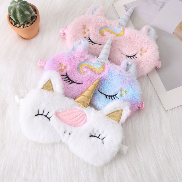 LEKGAVD Schlafmaske Einhorn, Plüsch, Unisex - Bild 1