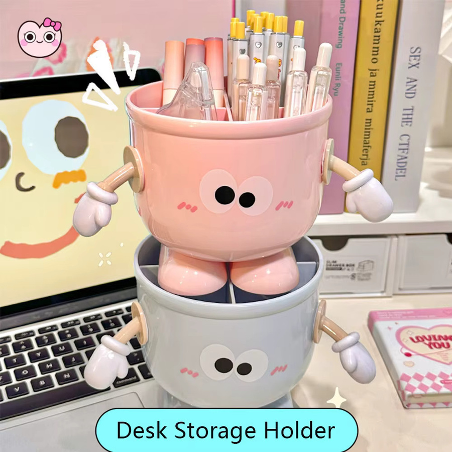 Multifunktionaler Desktop-Organizer aus Kunststoff in Pink mit mehreren Fächern für deine Schreibwaren - Bild 1