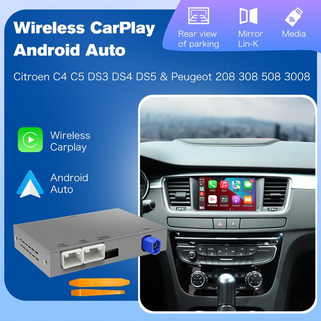 AUTOABC Kabelloses CarPlay und Android Auto Modul für Peugeot und Citroën mit Mirror Link für SMEG und MRN Multimedia Systeme - Bild 1