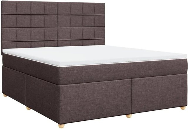 vidaXL Boxspringbett Hybrid mit Matratze und USB-Ladeport, Dunkelbraun, B/T/H: 180 x 200 x 45 cm - Bild 1
