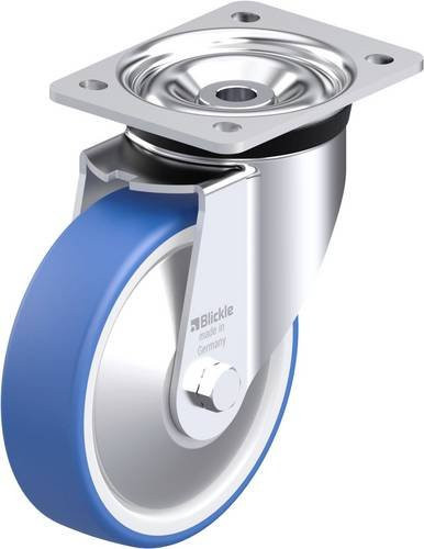Blickle LK-POTHS 160XK-FA Stahlblech-Lenkrolle in Blau mit 160 mm Rad-Durchmesser und 400 kg Tragfähigkeit - Bild 1