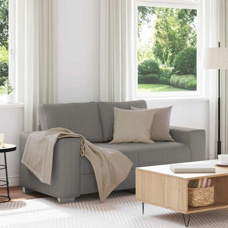 VIDAXL 2-Sitzer-Sofa in Grau aus modernem Cordstoff - Bild 1