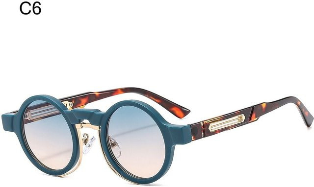 Runde Sonnenbrille, Unisex, Vollrand, Kunststoff, grau - Bild 1