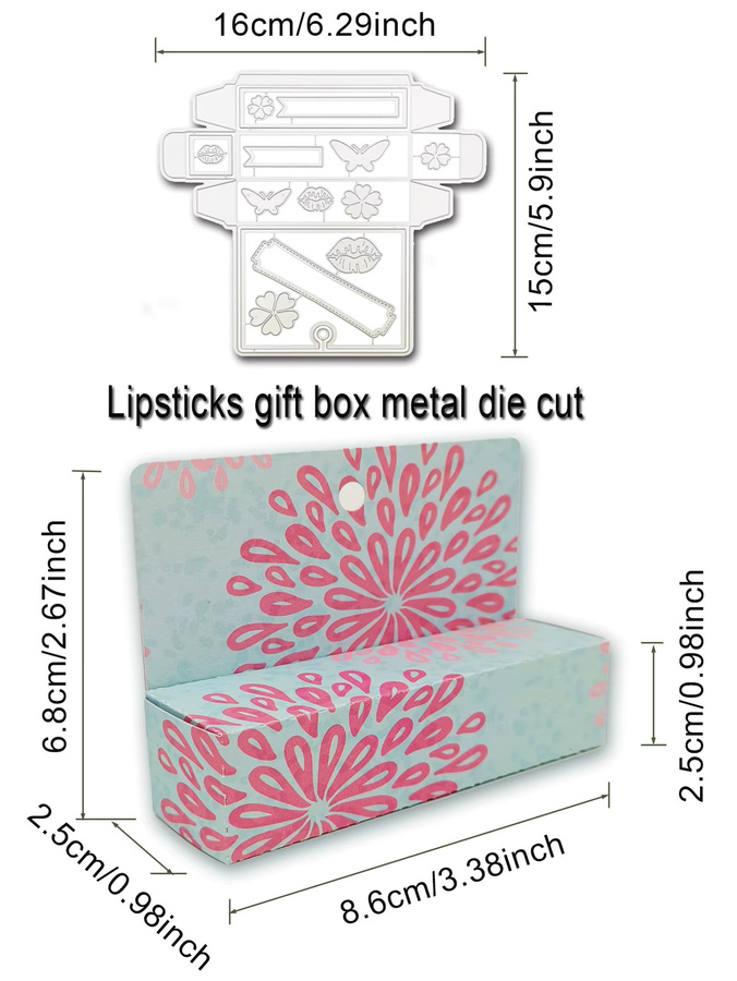 Alinacutle Metall-Stanzform Lippenstift-Box für Scrapbooking und Papierhandwerk in Multicolour - Bild 2