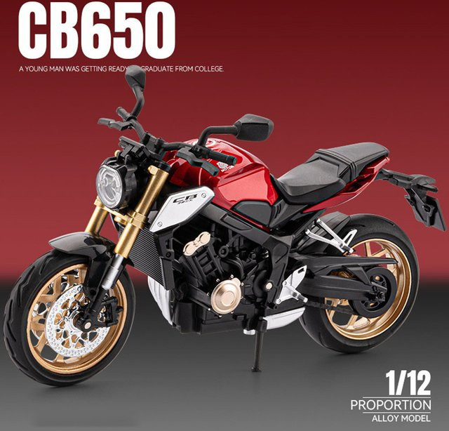MAKEDA Honda CB650 Suzuki Hayabusa Motorräder, Miniaturmodelle, 1:12, mit Licht und Musik - Bild 1