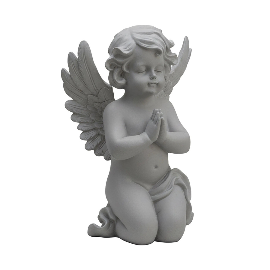 Relaxdays Grabengel aus Polyresin in Grau, frostbeständig für den Friedhof, H x B x T: 36 x 22,5 x 18 cm - Bild 2