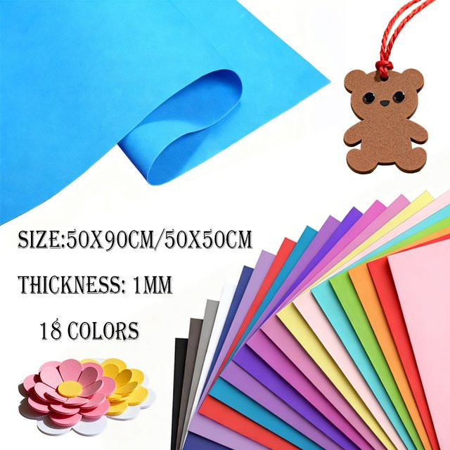Bunte EVA-Schaumstoffplatten für Bastelprojekte, Cosplay und Scrapbooking, Dicke: 1 mm, Farben: Mehrfarbig und Pink, Auswahl zwischen 50 x 50 cm und 90 x 90 cm - Bild 1